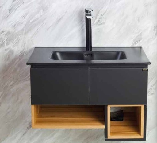 وحدات دوفو ضلفتين+ فراغين+ حوض 80 سم 50*80 قطعى Lamora -308 اسود _ 1 