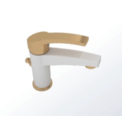 خلاطات سارديزاين حوض يد واحدة بالفيداج . SD1120-D-WGP امازون ابيض*جولد . 1 