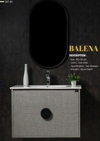 وحدات دوفو درجين+حوض 85سم 85*50 قطعى BALENA F302 رصاصي كتان _ 1 