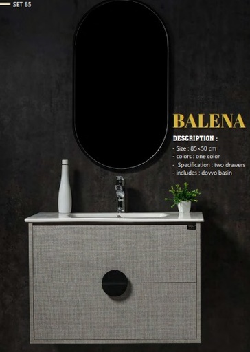 وحدات دوفو درجين+حوض 85سم 85*50 قطعى BALENA F302 رصاصي كتان _ 1 