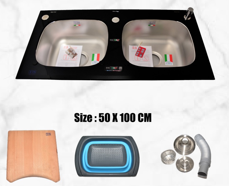 احواض TS - 100*50 بيلت ان (سيكوريت بيركس) عين 2+بالمشتملات اسود _ 1 