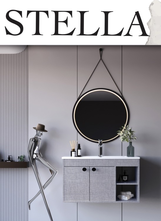 وحدات دوفو درجين +ضلفتين+حوض دوفو مقاس 100سم 100*50 قطعى Stella رصاصى كتان _ 1 